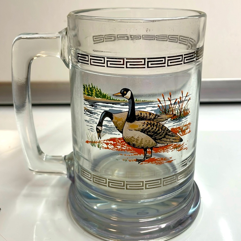 Vintage Princess House Canadian Geese 12 oz glass mug